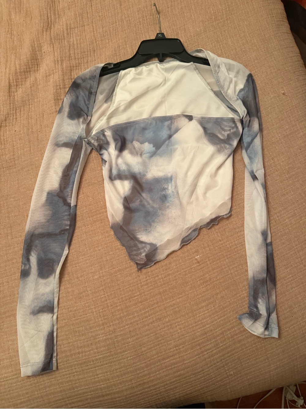 Sheer Tie-Dye Blue Long Sleeve